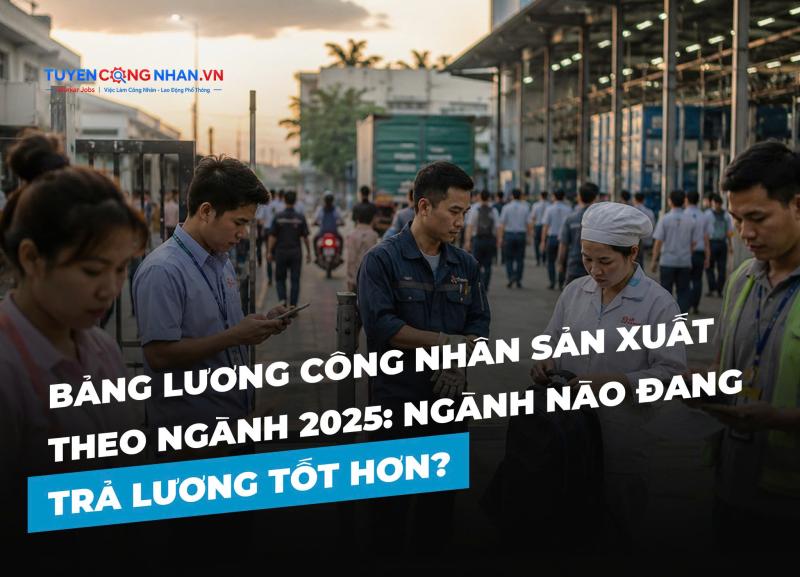 bảng lương công nhân sản xuất theo ngành 2025