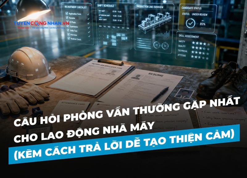 Câu Hỏi Phỏng Vấn Thường Gặp Nhất Cho Lao Động Nhà Máy (Kèm Cách Trả Lời Dễ Tạo Thiện Cảm)