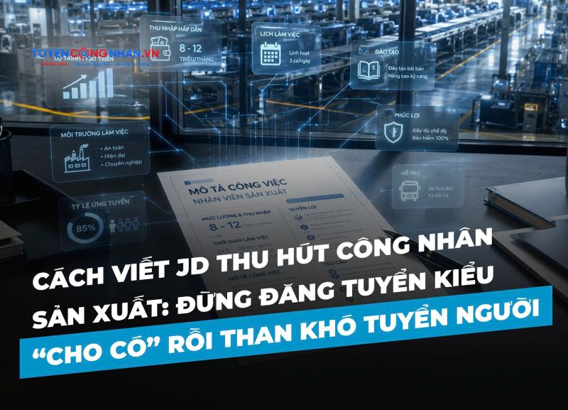 Cách viết JD thu hút công nhân sản xuất: Đừng đăng tuyển kiểu “cho có” rồi than khó tuyển người