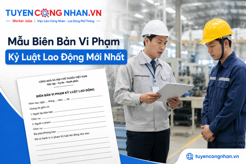 Mẫu biên bản vi phạm kỷ luật lao động mới nhất: Nội dung cần có và cách lập đúng quy định