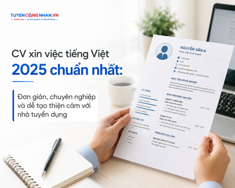 CV xin việc tiếng Việt 2025 chuẩn nhất: Đơn giản, chuyên nghiệp và dễ tạo thiện cảm với nhà tuyển dụng