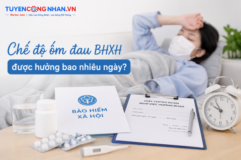Chế độ ốm đau BHXH được hưởng bao nhiêu ngày?