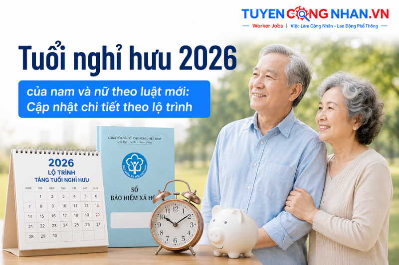 Tuổi nghỉ hưu 2026 của nam và nữ theo luật mới: Cập nhật chi tiết theo lộ trình