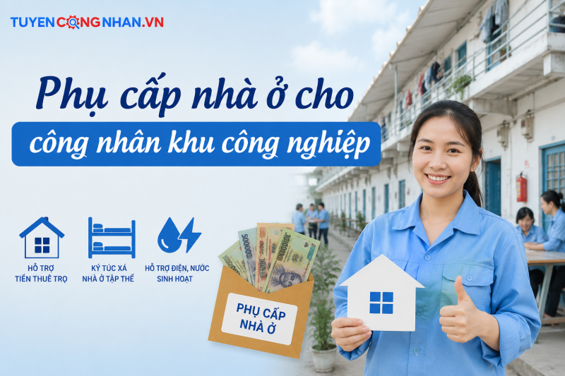 Phụ cấp nhà ở cho công nhân khu công nghiệp: Ai được hưởng và mức hỗ trợ hiện nay ra sao?