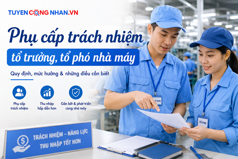 Phụ cấp trách nhiệm tổ trưởng, tổ phó nhà máy: Có bắt buộc không và thường được hưởng bao nhiêu?