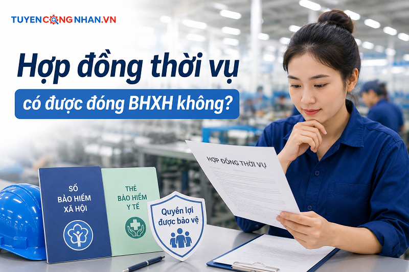 Hợp đồng thời vụ có được đóng BHXH không?