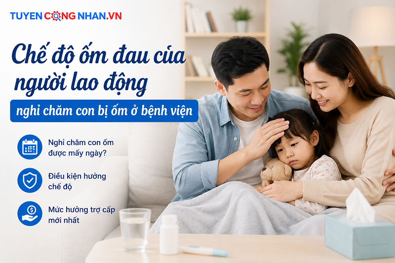 Nghỉ chăm con ốm được mấy ngày trong năm? Điều kiện và mức hưởng mới nhất