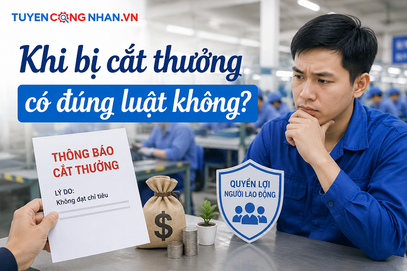 Khi bị cắt thưởng có đúng luật không? Lao động nhà máy cần biết để bảo vệ quyền lợi