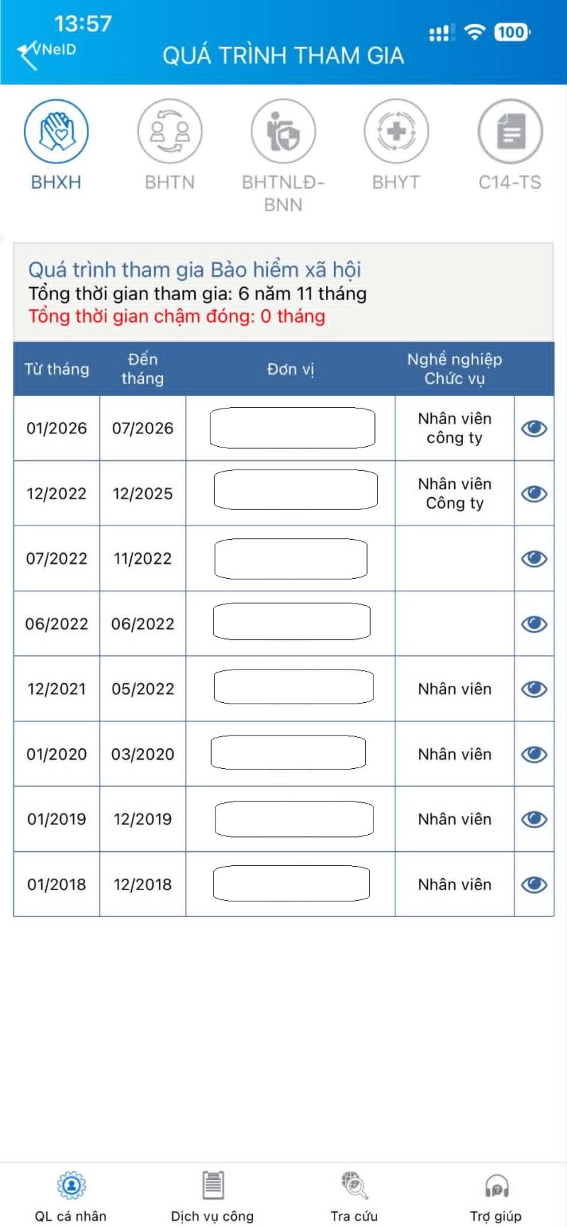 cách tra cứu quá trình đóng bhxh online