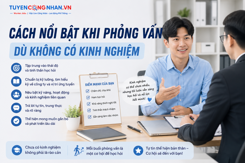 Cách nổi bật khi phỏng vấn dù không có kinh nghiệm