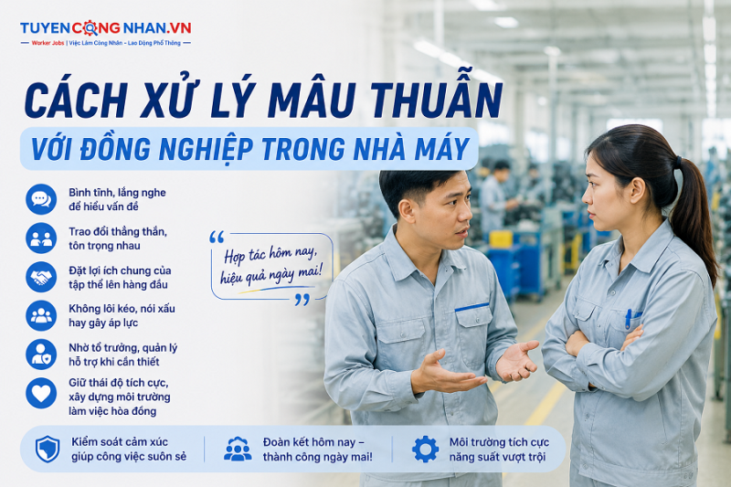 Cách xử lý mâu thuẫn với đồng nghiệp trong nhà máy để không ảnh hưởng công việc