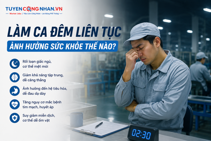 Làm ca đêm liên tục ảnh hưởng sức khỏe thế nào?