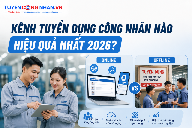Kênh tuyển dụng công nhân nào hiệu quả nhất 2026?