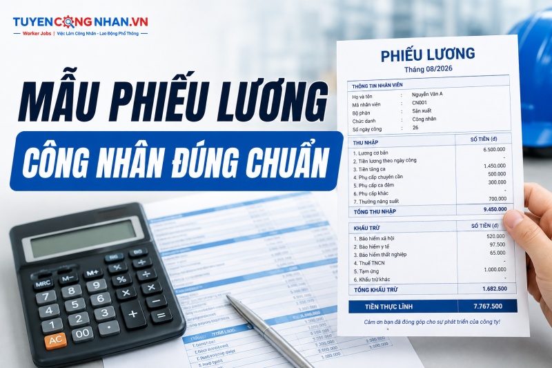 Mẫu phiếu lương công nhân đúng chuẩn