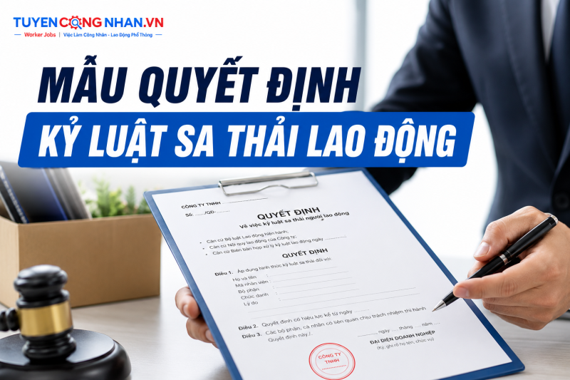 Mẫu quyết định kỷ luật sa thải lao động mới nhất 2026