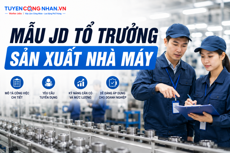 Mẫu JD Tổ trưởng sản xuất nhà máy: Mô tả công việc chi tiết và yêu cầu tuyển dụng