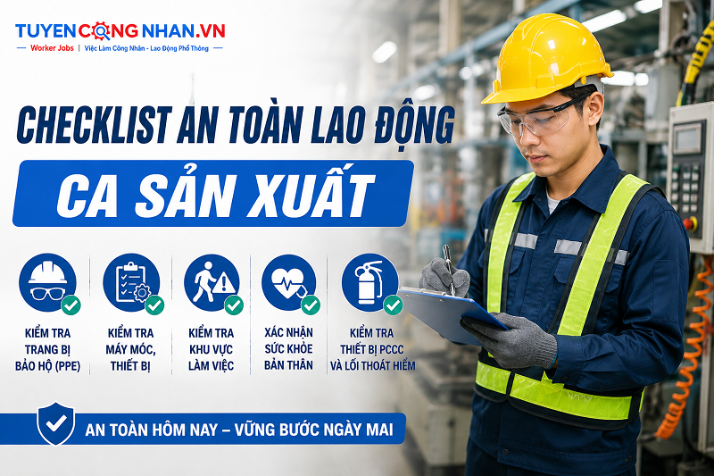 Checklist an toàn lao động ca sản xuất: Những việc công nhân cần kiểm tra trước khi vào ca